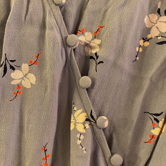 Madewell Button Wrap Midi Dress in Aloha Floral Size 2, Blue - Picture 9 of 11